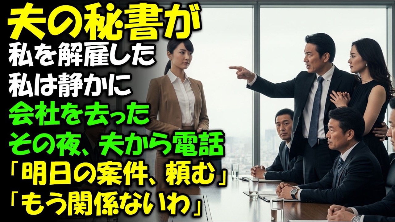 夫の秘書が私を解雇リストに入れた。私は静かに退職手続きを終えた。帰宅後、夫から電話――「明日の大型案件、頼む」私は答えた。「もう私の仕事じゃないわ」