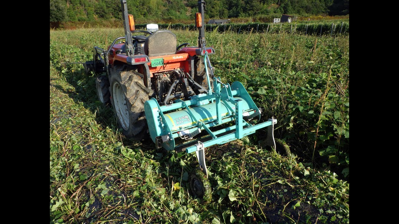 ササオカ つる切機 KH-3 サツマイモ つる刈りとマルチ剥ぎ　 Peel off without breaking the black multi