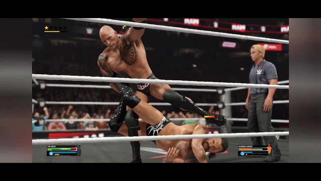 WWE 2K25 The Rock vs Karrion Kross.