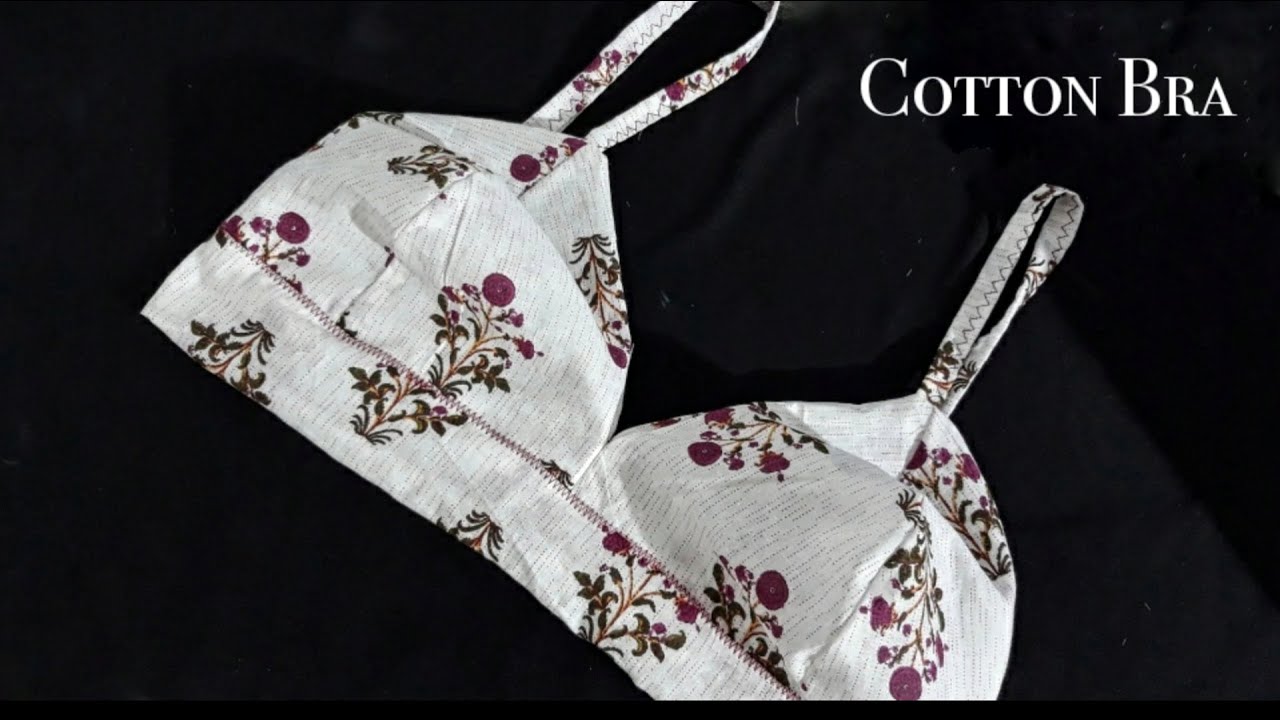 Soft Handmade Cotton Bra At Home | No Elastic, No Hook, No wire
