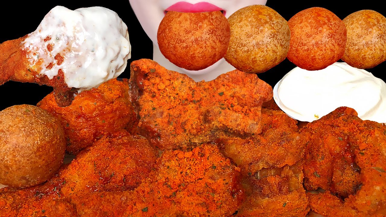 핫뿌링클 치즈볼 먹방 ASMR KOREAN CHICKEN EATING SOUNDS MUKBANG