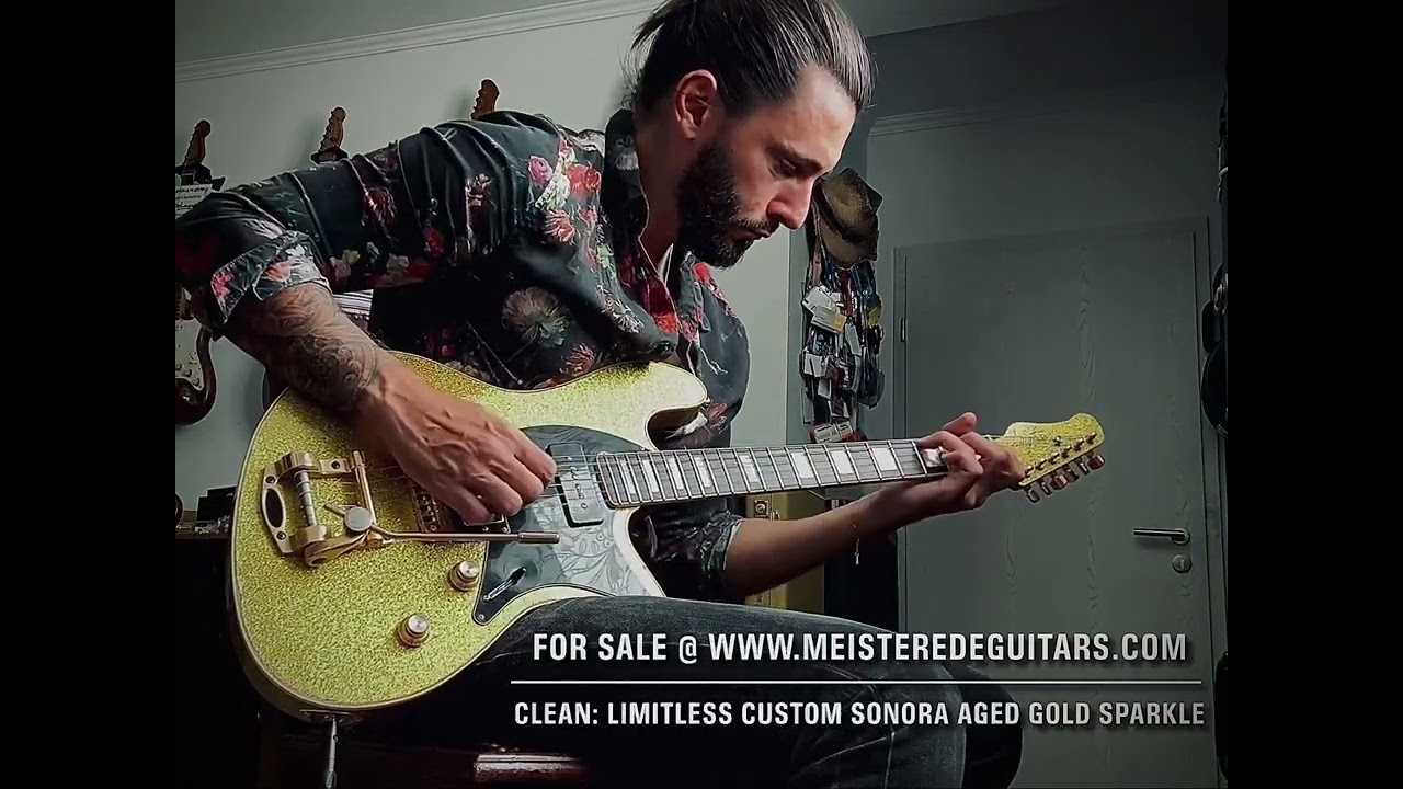 For sale @ www.MEISTEREDEGUITARS.com - cleantone LIMITLESS CUSTOM GUITARS SONORA RELIC GOLD SPARKLE
