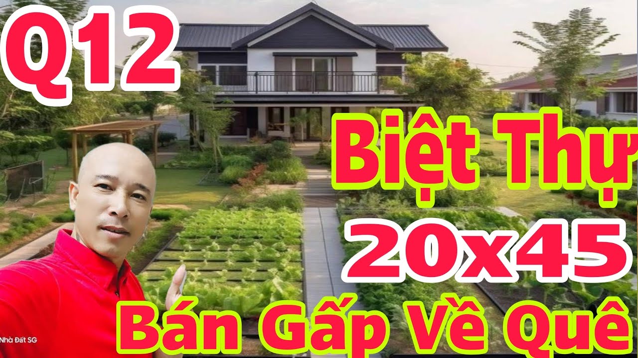🛑Biệt thự sân vườn quận 12 đẹp mê luôn 20x45 Mặt tiền đường lớn gần sân bay | #bietthusaigon