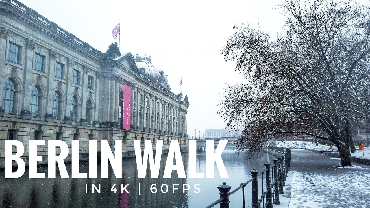 Urban Berlin Walk on Snowy Winter Day during Corona Lockdown in 4K | 60fps