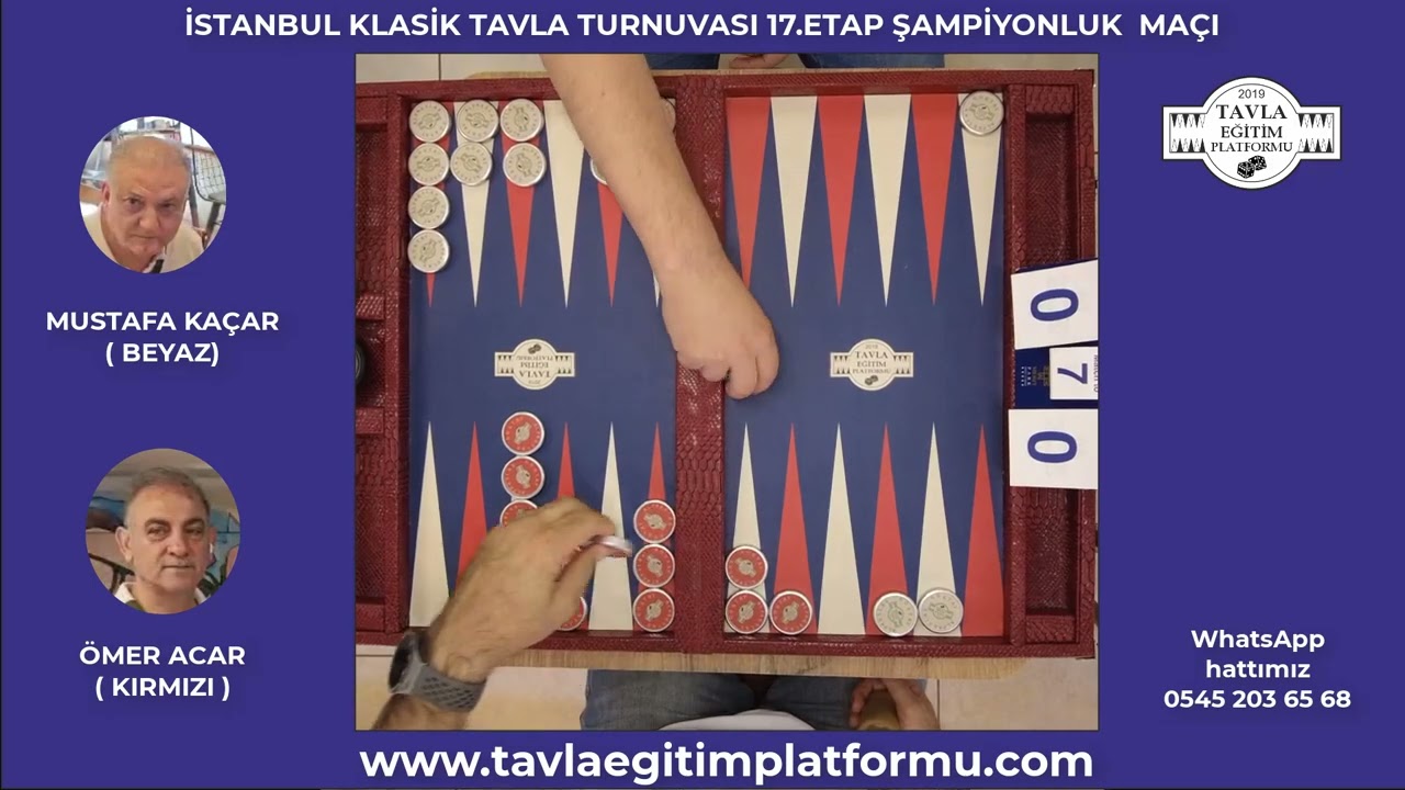 İSTANBUL KLASİK TAVLA TURNUVASI 17. ETAP ŞAMPİYONLUK MAÇI MUSTAFA KAÇAR & ÖMER ACAR