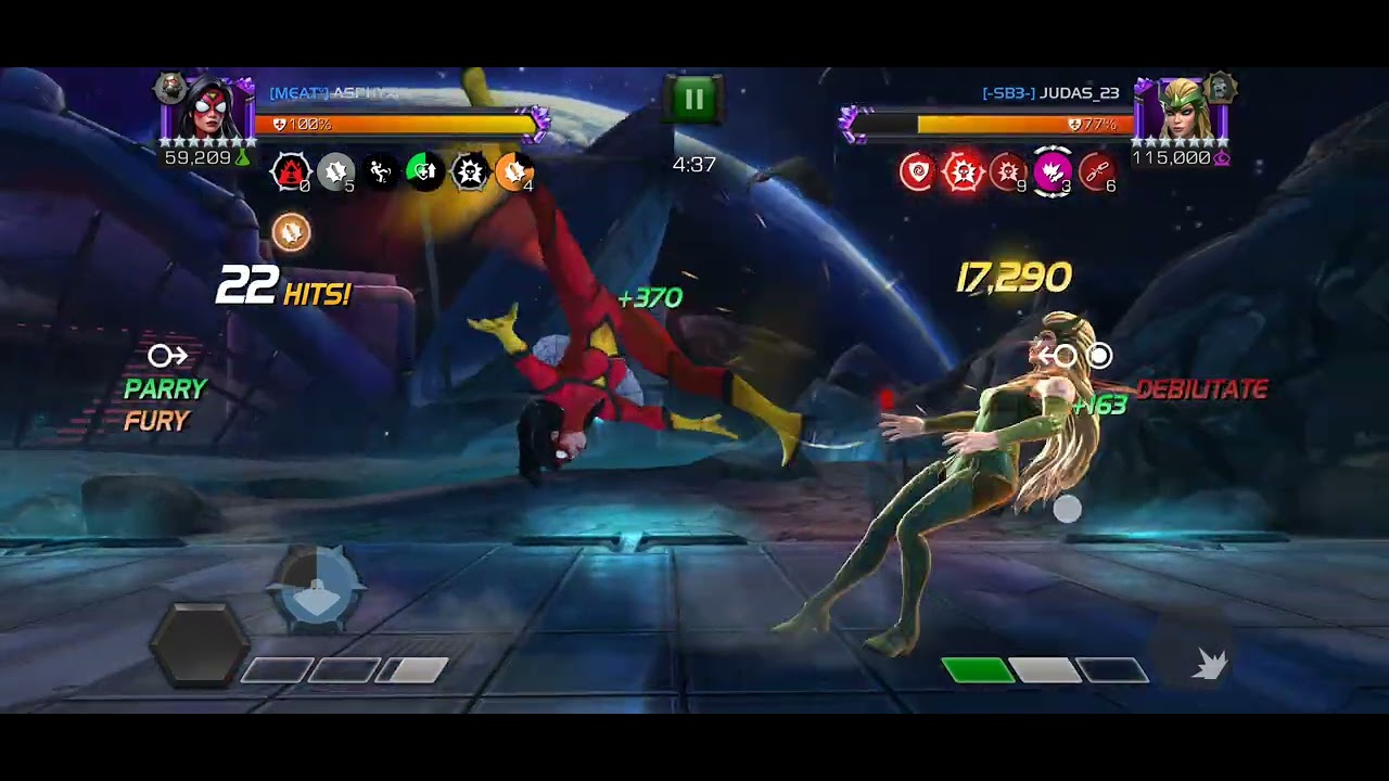 MCOC S64W09 - MEAT VS SB3 - Spider-Woman (Jessica Drew) VS N2 Enchantress 