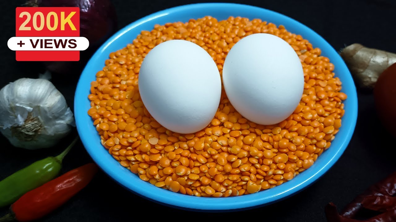 Dal Tadka | মচুৰ দালিৰ নতুন ৰেচিপি  | Masoor Dal Egg Tadka Recipe in Assamese
