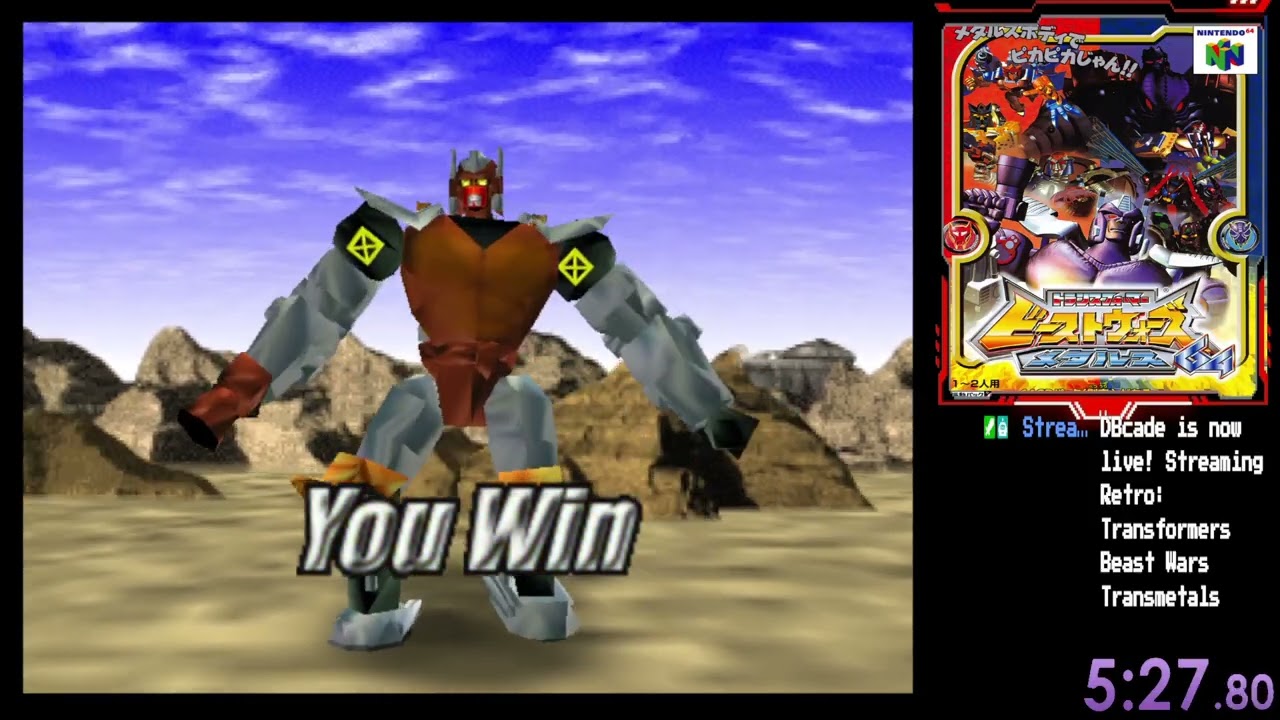 (N64) Transformers Beast Wars Transmetals JP Version - Arcade Mode Weakest% Speedrun in 