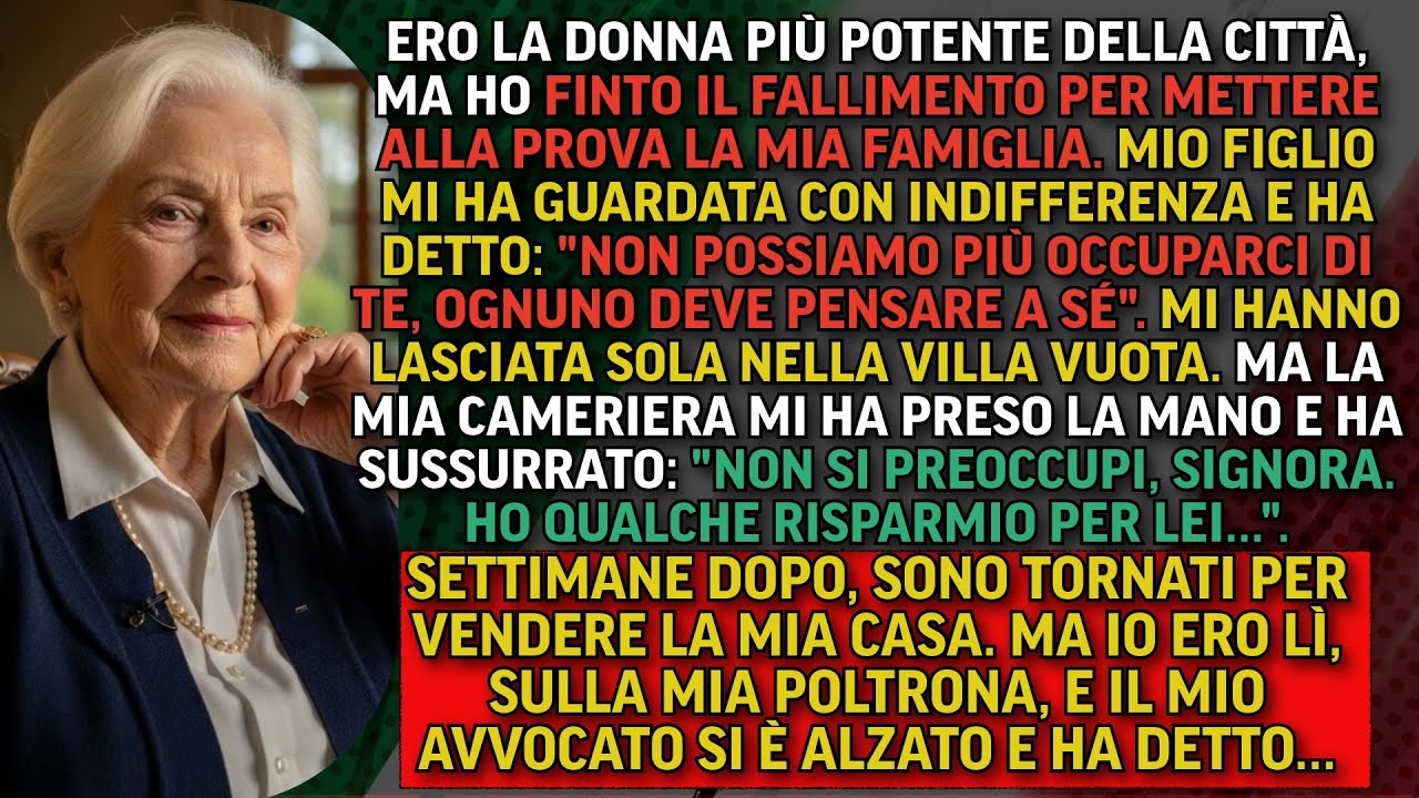 Ho finto il fallimento per testare i miei figli: solo la mia cameriera è rimasta con me.