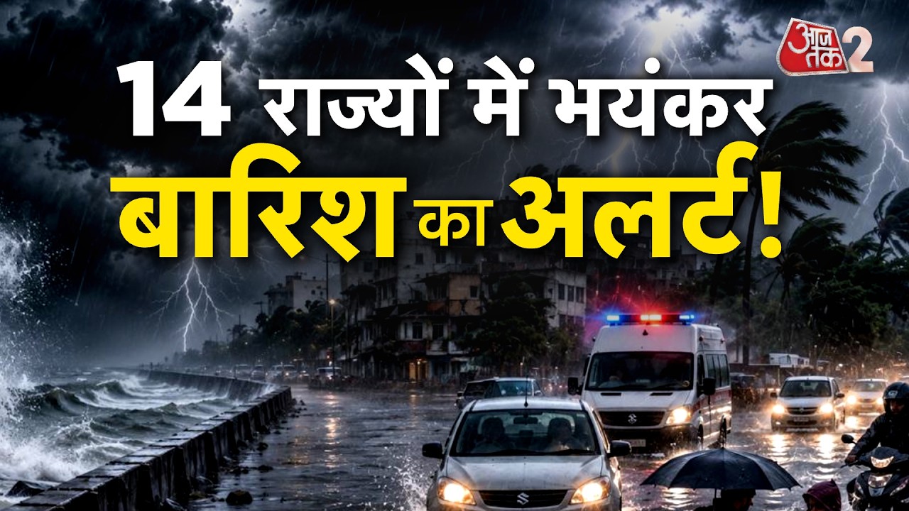 AAJTAK 2 LIVE | DELHI-NCR समेत इन 14 राज्यों में बारिश का तगड़ा अलर्ट जारी! RAIN FLOOD INDIA | AT2