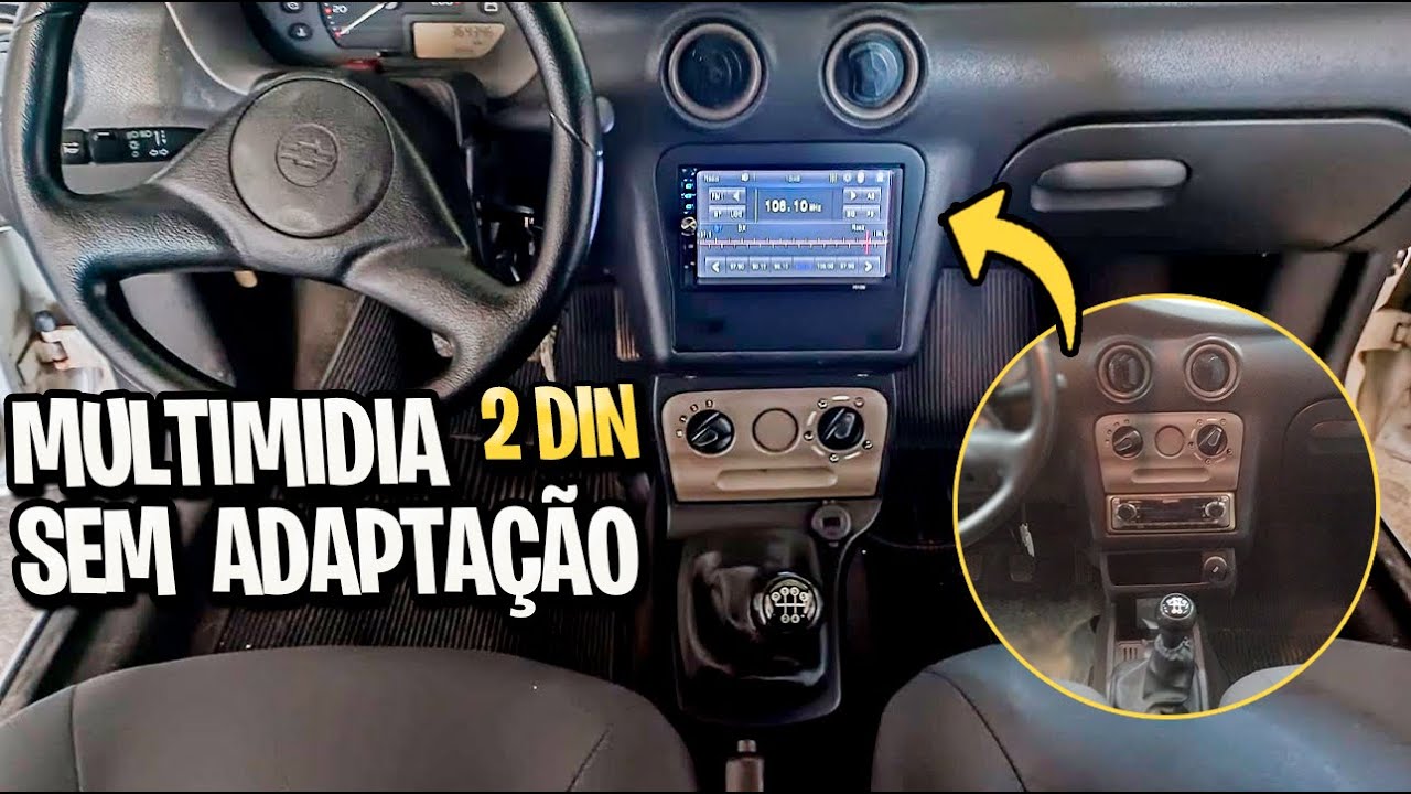 CELTA G1 COM MULTIMIDIA 2 DIN E MOLDURA @Fiamon Brasil