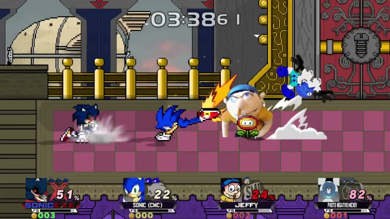 Super Smash Bros Crusade CMC+ Infinite: Sonic.EXE vs Sonic (CMC) vs Jeffy vs PN. Mickey