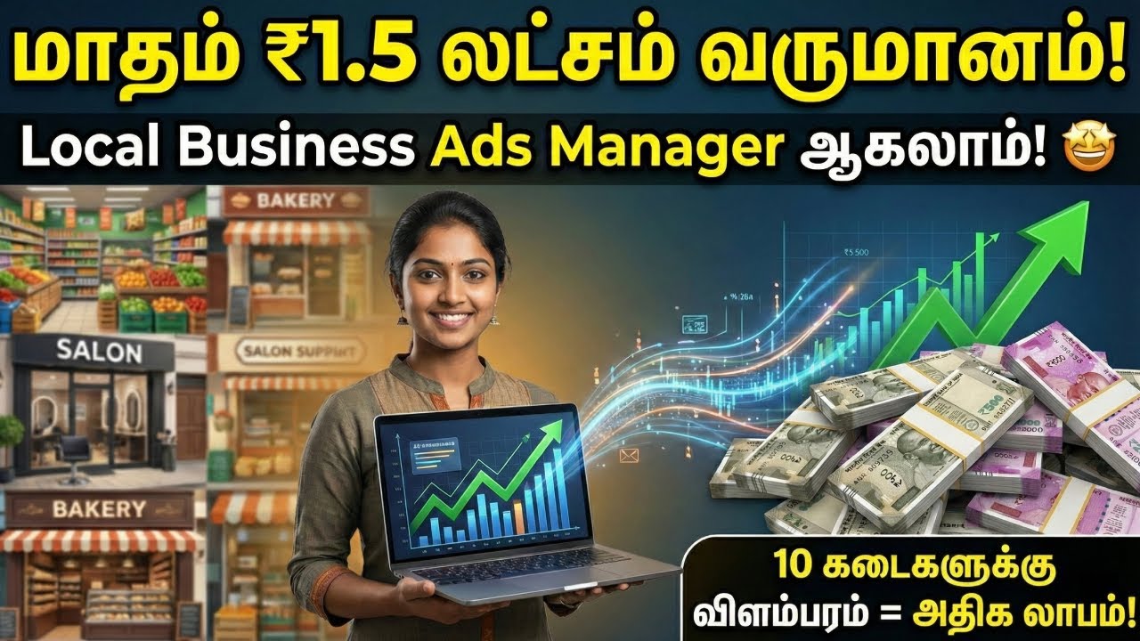 Local Business Ads Manager ஆகலாம்! 10 கடைகளுக்கு விளம்பரம் செய்து மாதம் ₹1.5 லட்சம் லாபம்