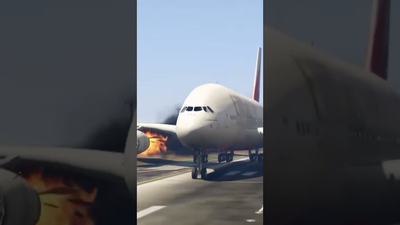 Airbus A380 Airplane Crash | emergency Landing On Busy Airport gta 5