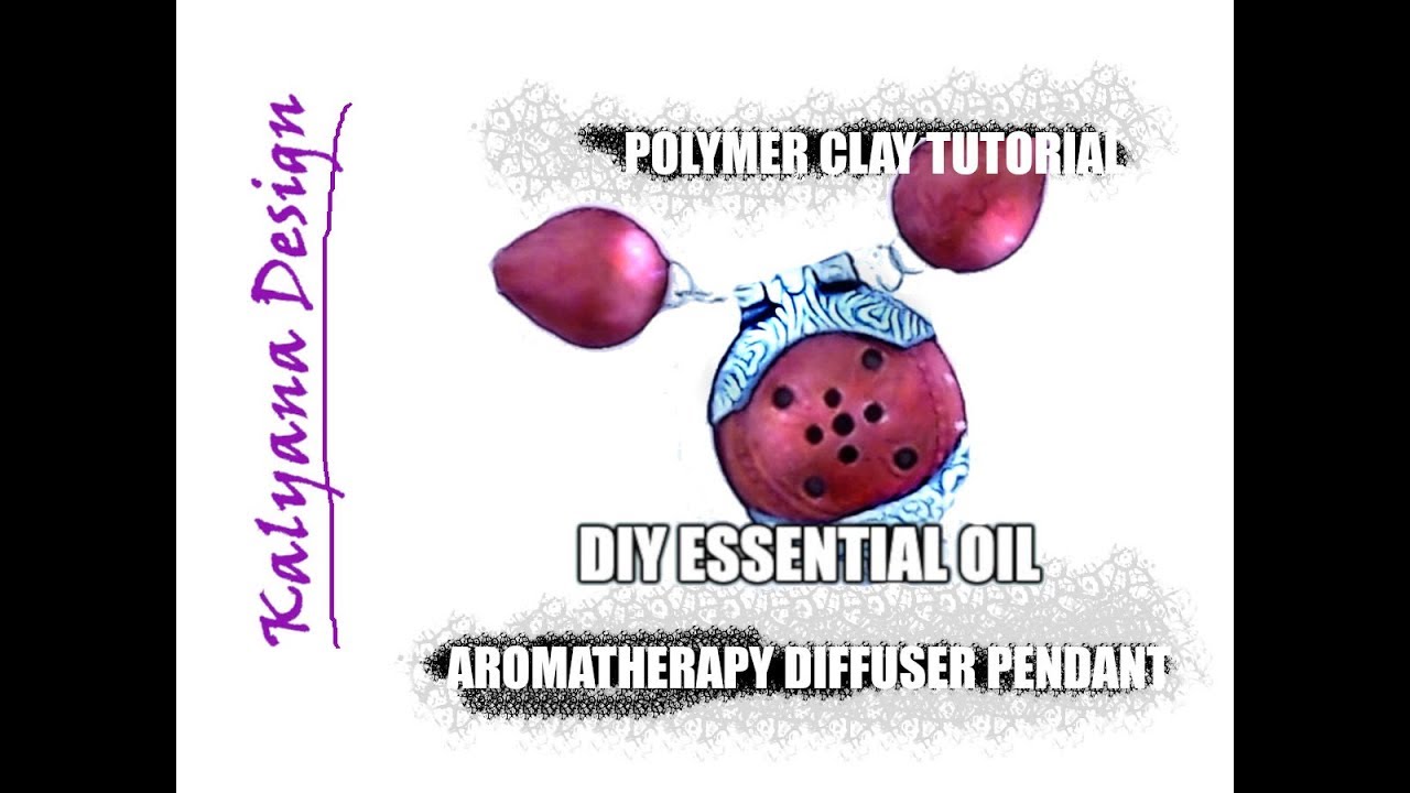 Essential oil diffuser pendant - Polymer clay tutorial 178