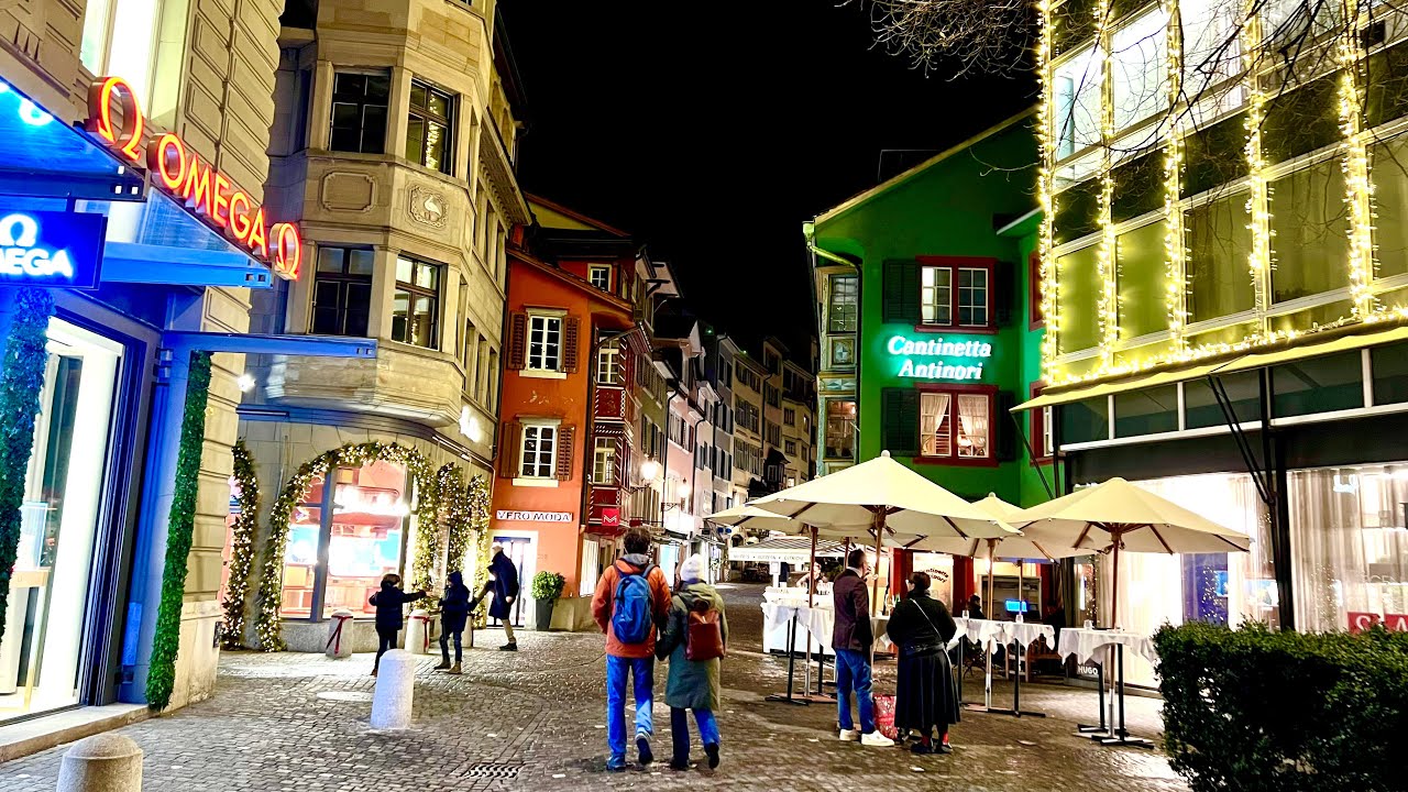 Ночная пешеходная экскурсия по Цюриху _ Старый город перед Новым годом🇨🇭Швейцария