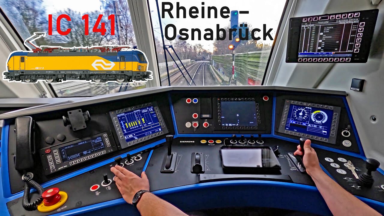 POV Ожидайте остановки! | IC 141 Rheine - Osnabrück | Поездка в кабине машиниста | Siemens Vectron