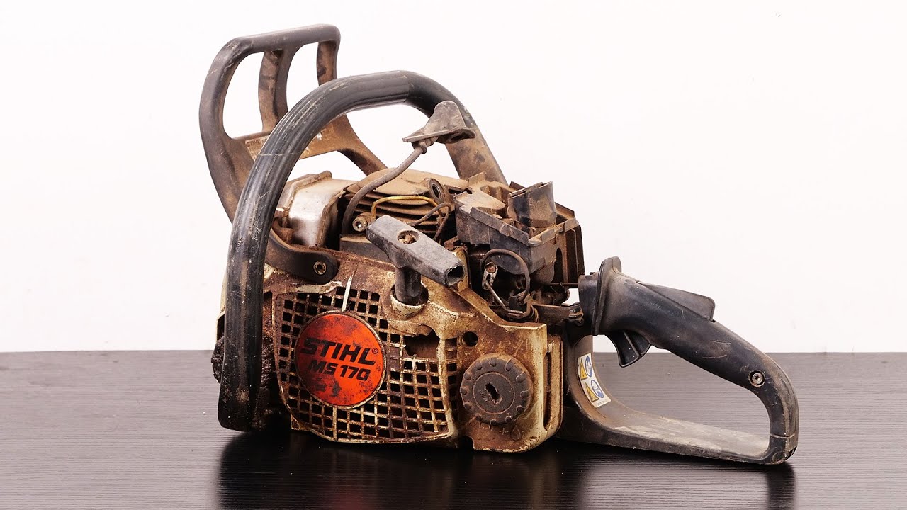 Full Restoring of Broken Chain Saw  - Cylinderwall Grinding and change Piston