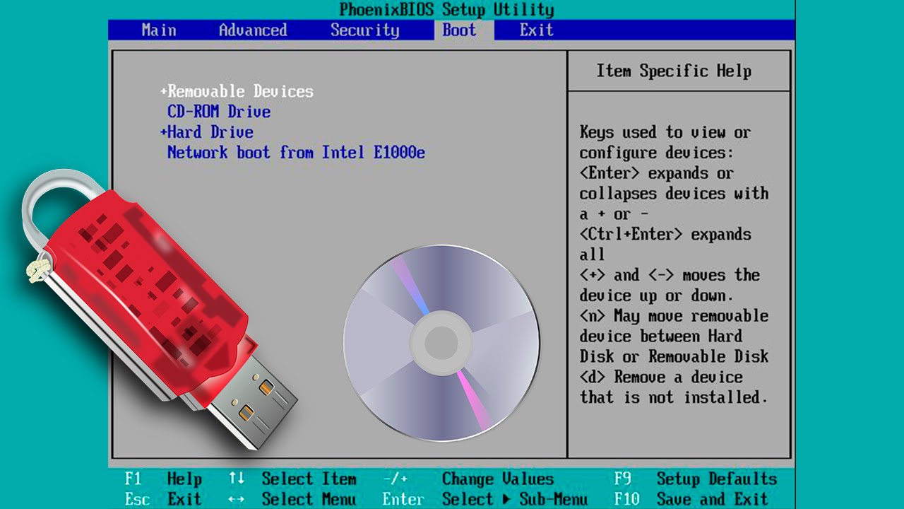 Configurar bios para que arranque desde memoria USB o CD/DVD