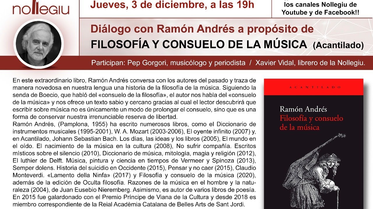 Conversación con Ramón Andrés a propósito de FILOSOFÍA Y CONSUELO DE LA MÚSICA