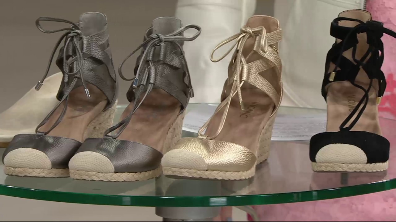Vionic Orthotic Lace-up Wedge Espadrilles - Calypso on QVC