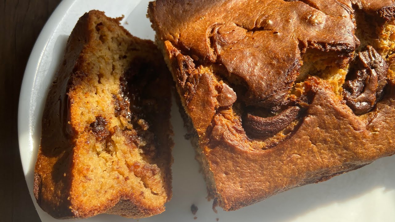 Gâteau à la banane et au nutella 【Homemade Banana and Nutella cake】