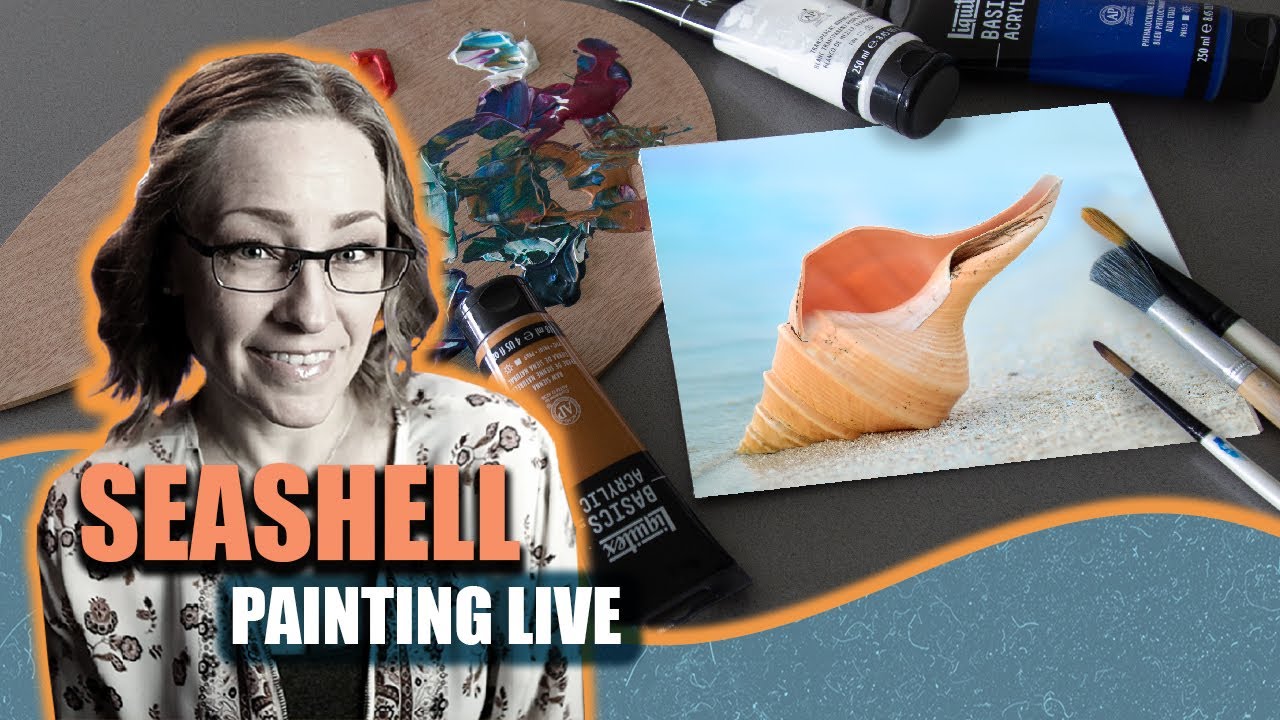 Seashell Beach Acrylic Painting LIVE #acrylicpainting