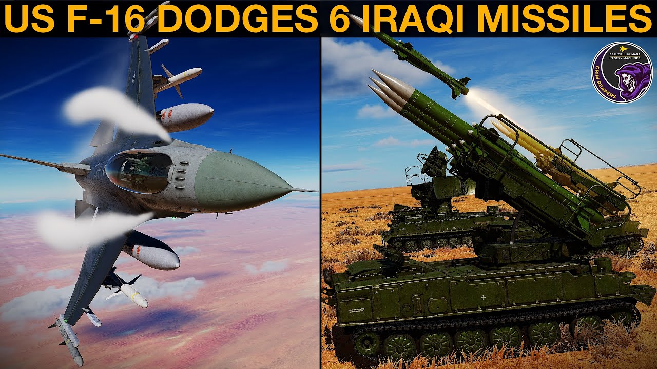 Война в Персидском заливе 1991 года: F-16 уклоняется от шести иракских ракет «земля-воздух» | DCS...
