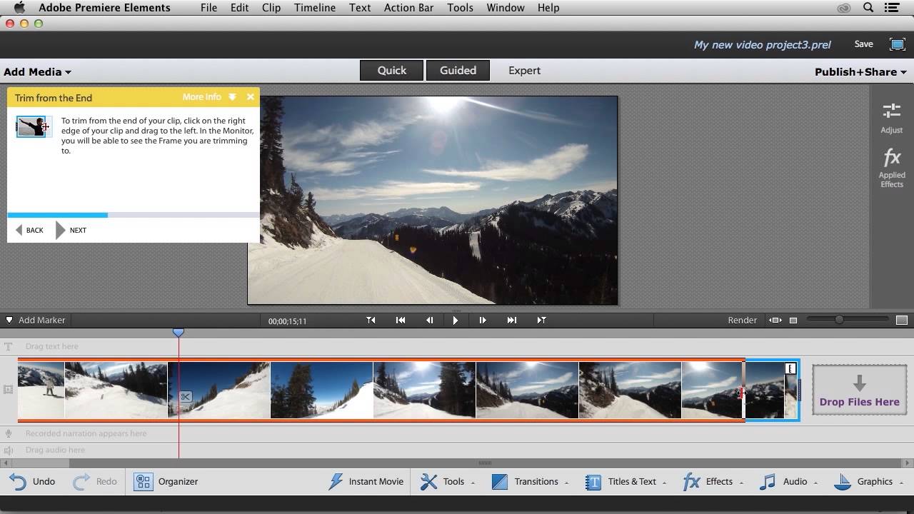 Using Guided Edits in Premiere Elements 12