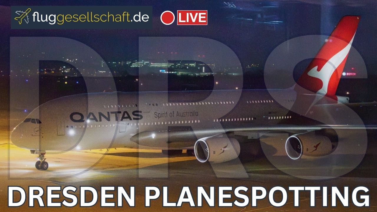 🦘Qantas A380 LIVE at Dresden Airport, Germany | March 2025 VH-OQI Arrival for Maintenance