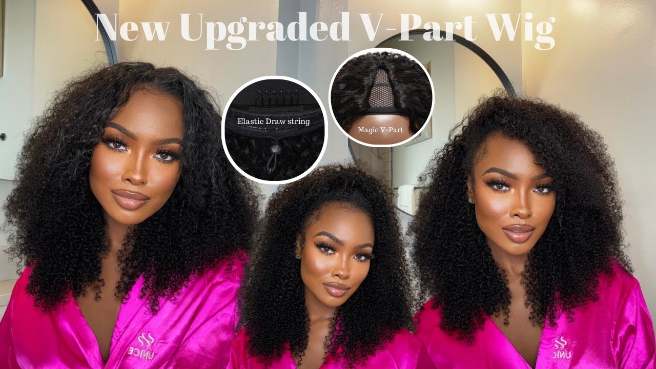 NEW Upgraded V-Part Wig!! Looks SO NATURAL! 😍 Drawstring | EasyContour | Magic V Part ft Unice Hair