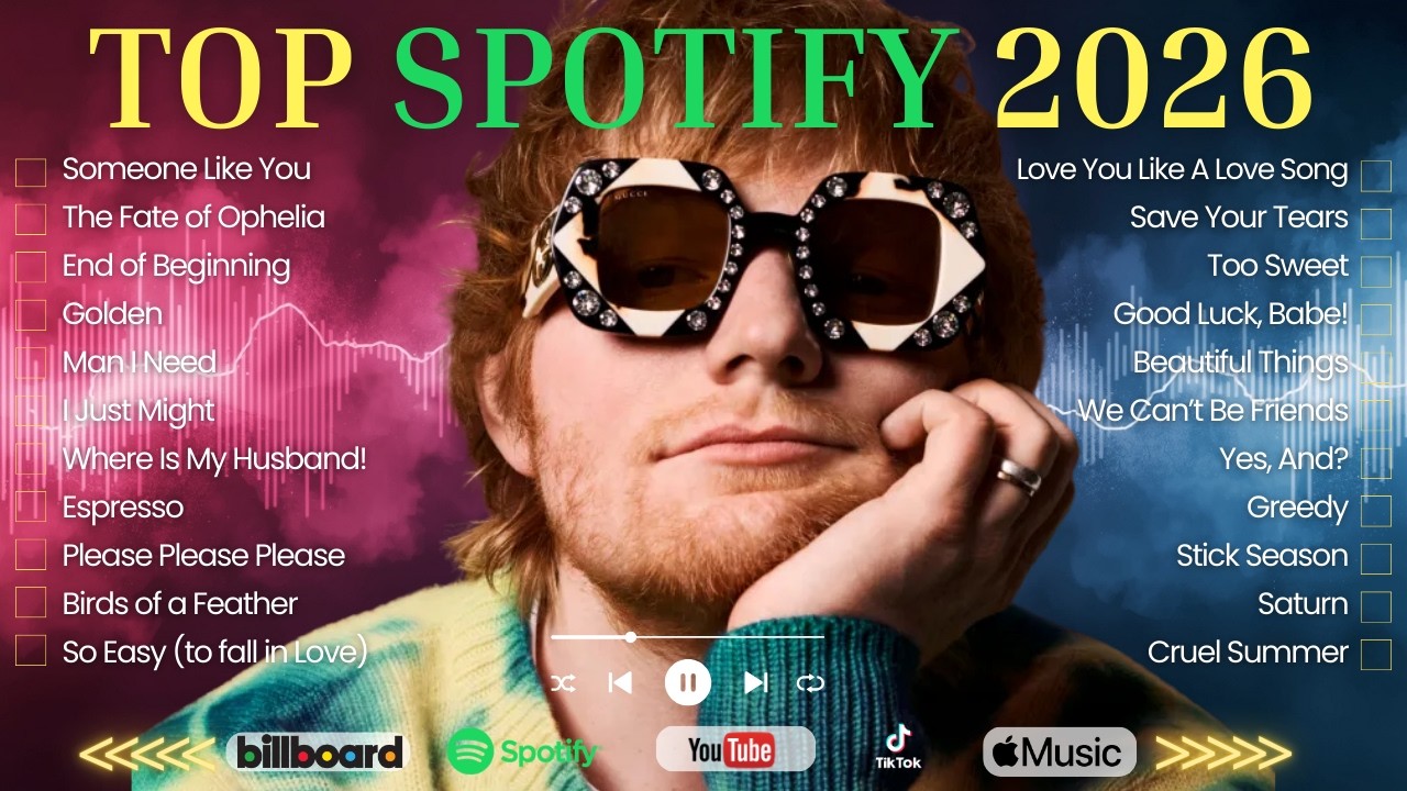 Top Spotify 2026! English Songs 🎵 Ed Sheeran, Bruno Mars, Adele, Taylor Swift, Lady Gaga, Rihanna