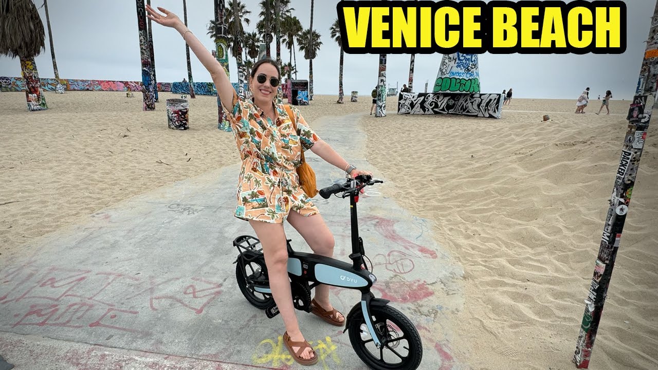 Así es la playa más famosa de Los Ángeles: Venice Beach 🇺🇸 *Recorrido en bici*