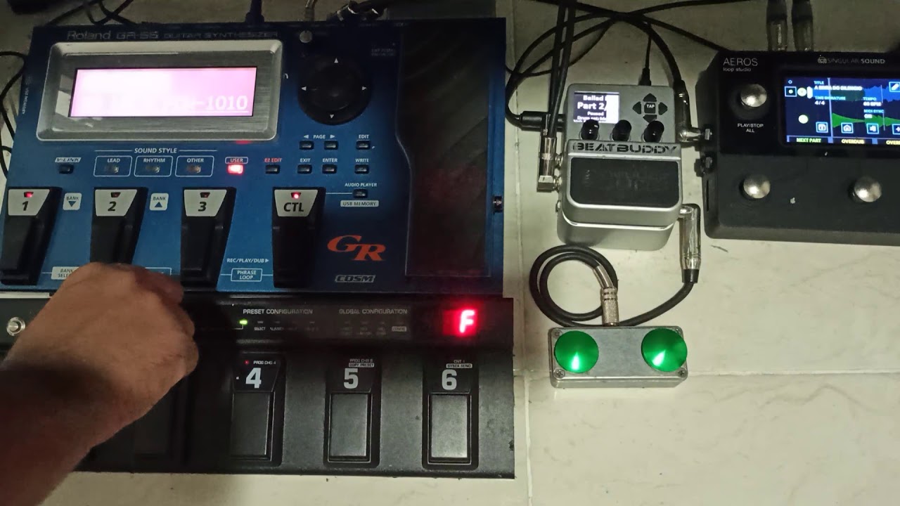 Meu Set! GR-55 + BeatBuddy + Aeros Loop Studio