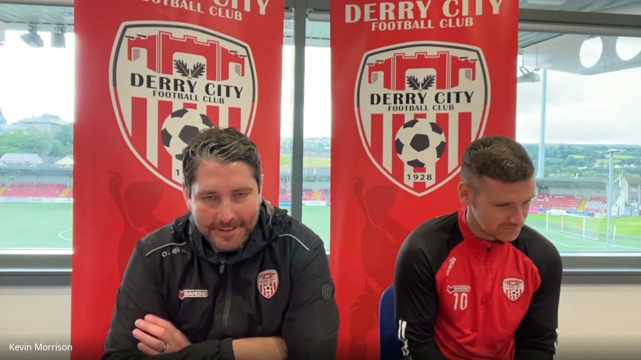 European Press Conference - Ruaidhrí Higgins & Patrick McEleney - HB Tórshavn vs Derry City