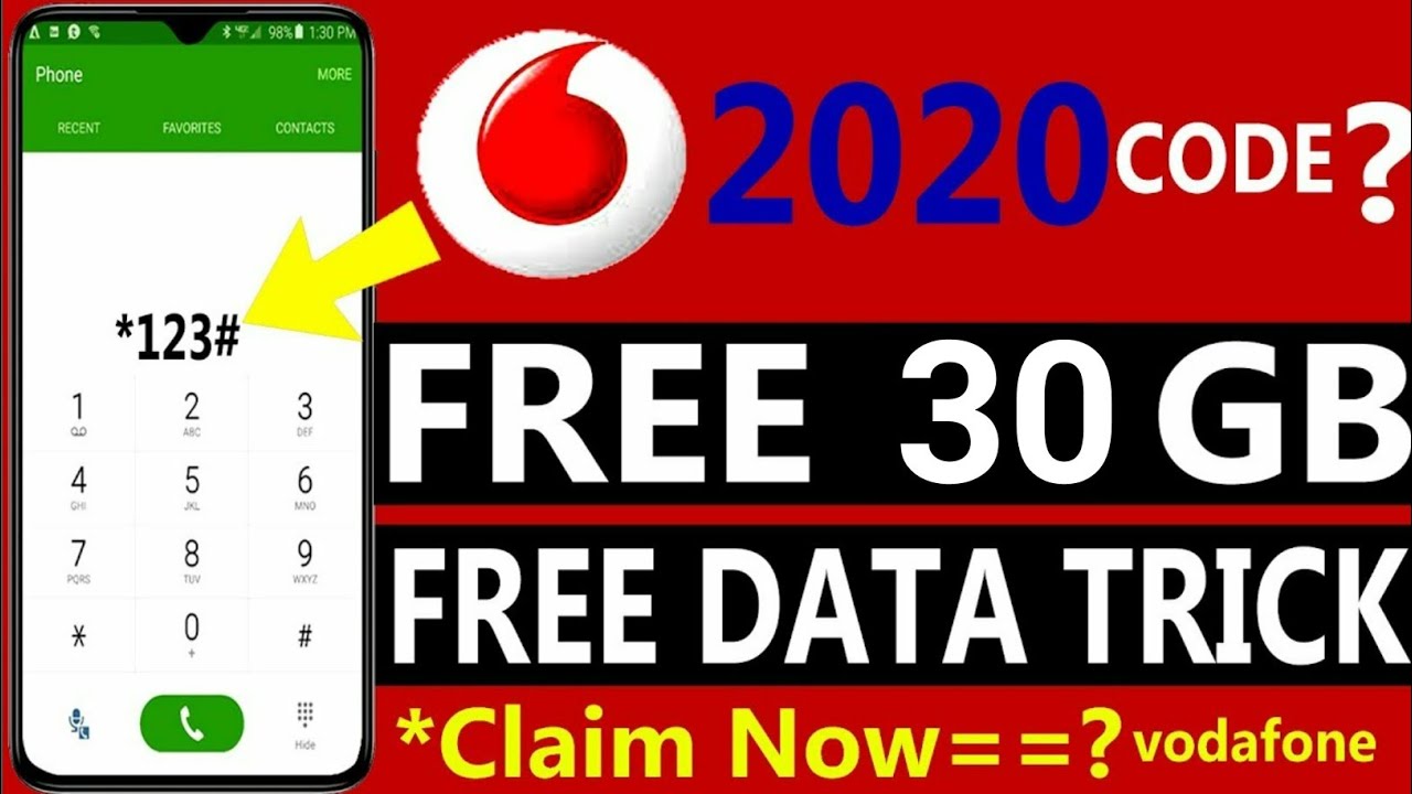 Vodafone Free 30GB 4G Data Offer 2020 | Vodafone Free Internet Trick | Vodafone Free Data Code 2020,