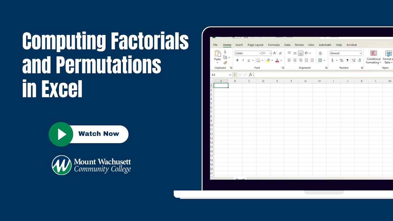 Lesson 5: Computing Factorials and Permutations in Excel