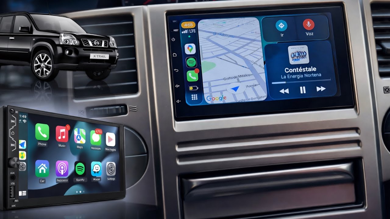 Instalación de Pantalla CarPlay en Nissan X-Trail 2002 al 2011 (Android 7” pulgadas)