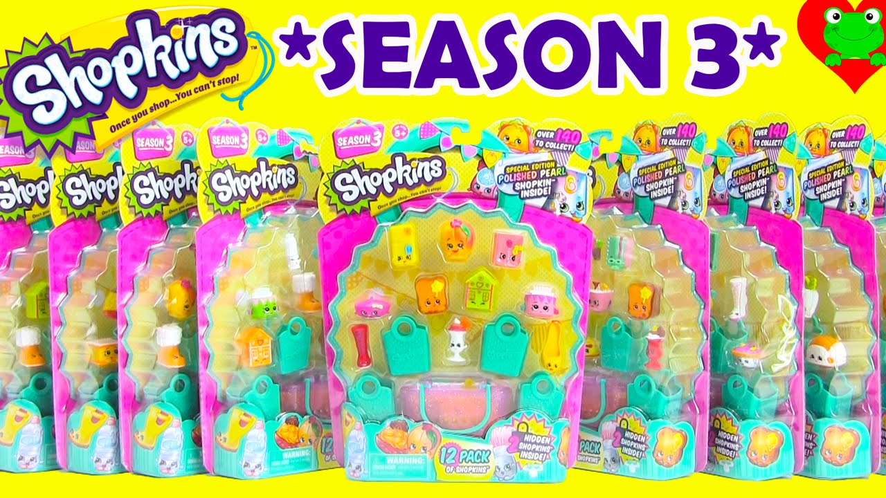 Shopkins Season 3 with 6 Ultra Rare Finds and Polished Pearl Shopkins