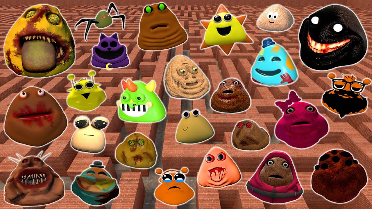 DESTROY ALL NEW 3D POU BOU'S REVENGE & ITALIAN BRAINROT FAMILY in MAZE Garry's Mod