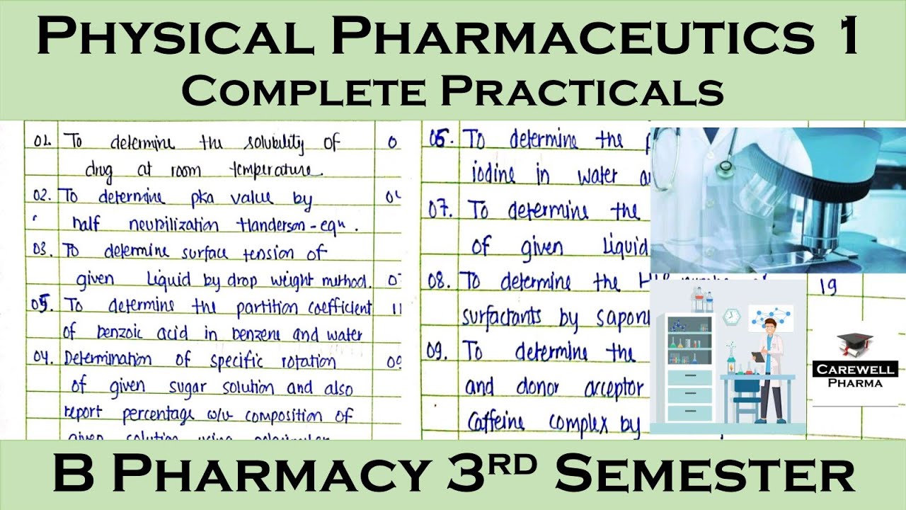 physical pharmaceutics 1 practical || b pharmacy 3rd sem physical pharmaceutics ||  Carewell Pharma