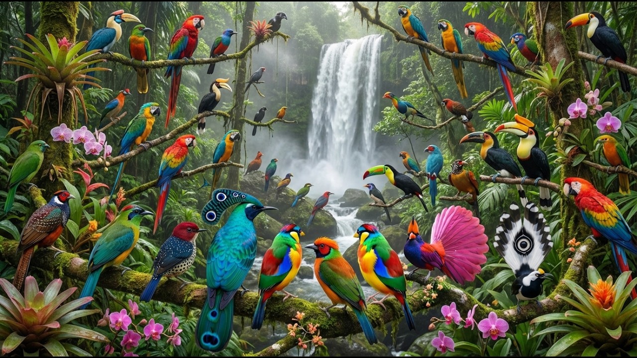#wildanimals Amazon Rainforest Birds | Nature Documentary 🐦🎥🦩🦚🌴🌺#amazonwildlife #junglebirds