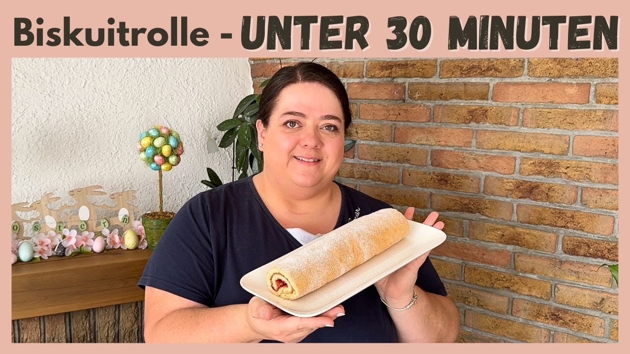 ⏱️ Schneller Kuchen in nur 30 Min – So gelingt dir die perfekte Biskuitrolle! 😍