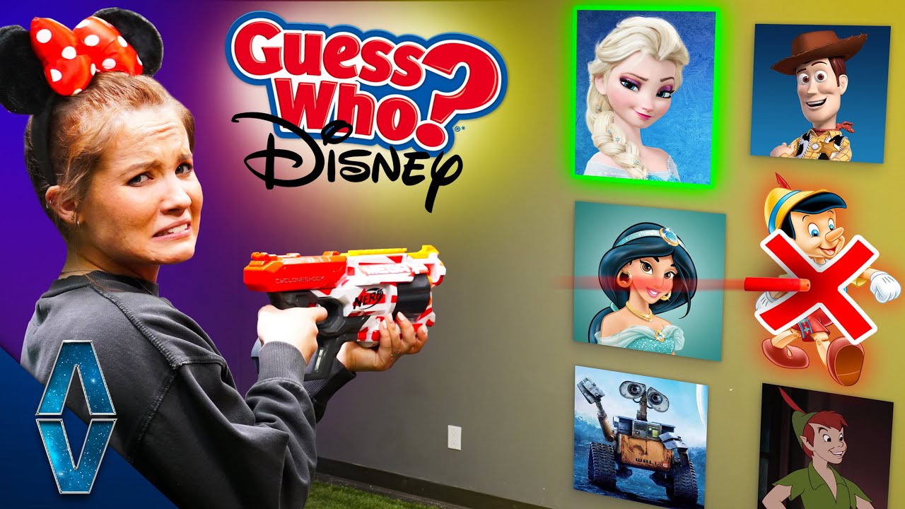 Don't Shoot The WRONG Disney Character! NERF Guess Who Challenge!