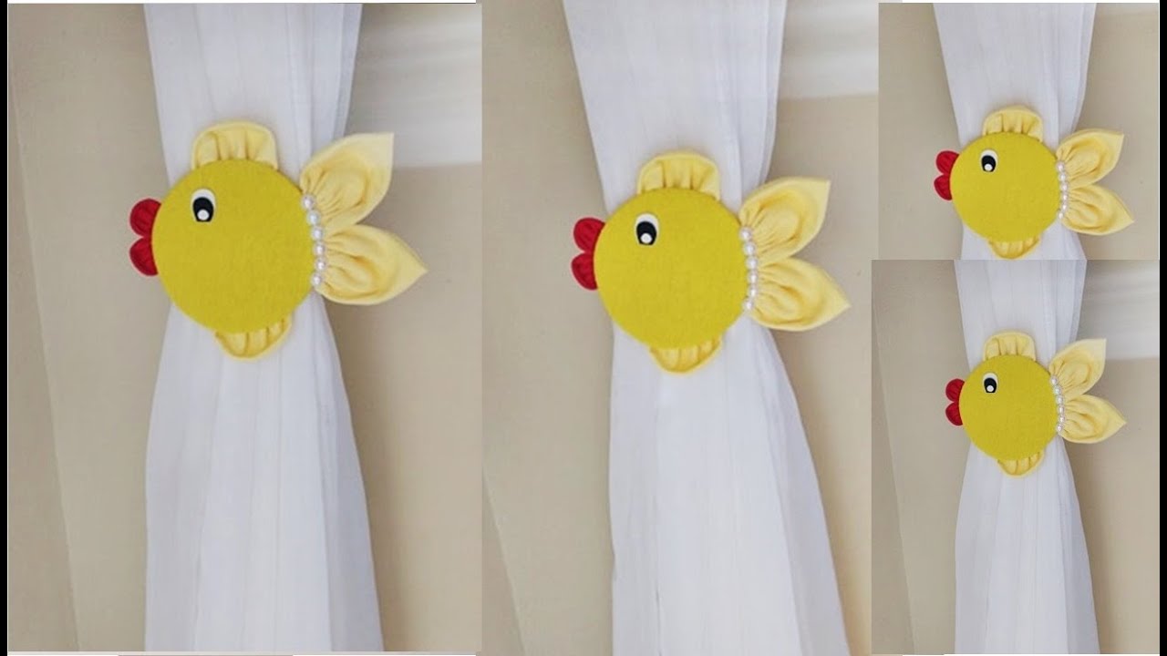 SUPORTE PRA CORTINA PEIXINHO FEITO COM FUXICO