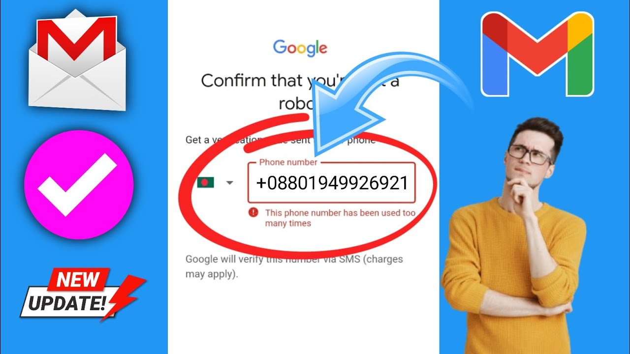 Behebung: Diese Telefonnummer kann nicht zur Best&auml;tigung bei Gmail verwendet werden
