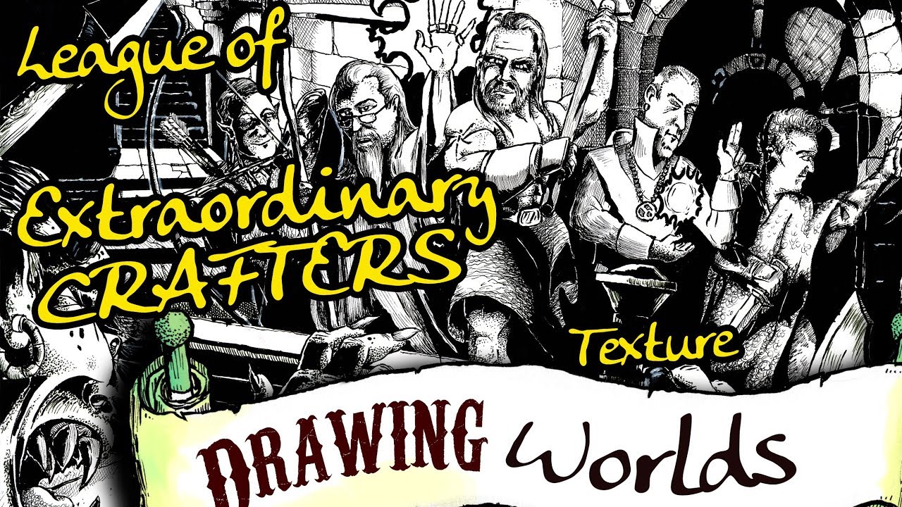 Adding texture to an illustration to create depth - League of Extraordinary Crafters commission