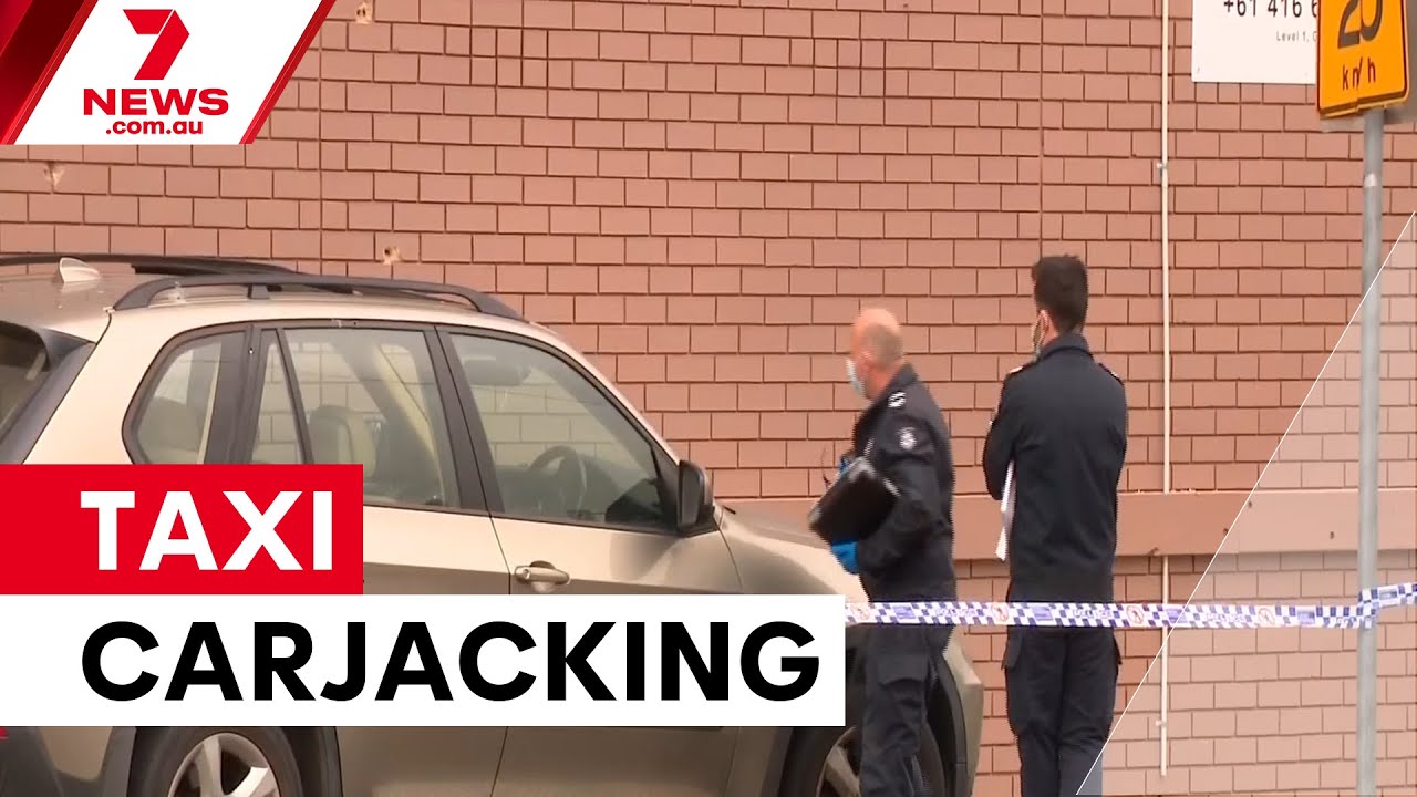 Man arrested after taxi carjacking crash | 7NEWS