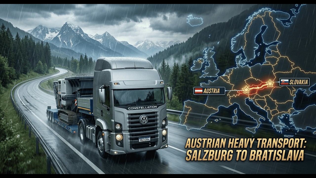 DRIVE VOLKSWAGEN CONSTELLATION FROM SALZBURG TO BRATISLAVA - EURO TRUCK SIMULATOR 2 v1.58 GAMEPLAY