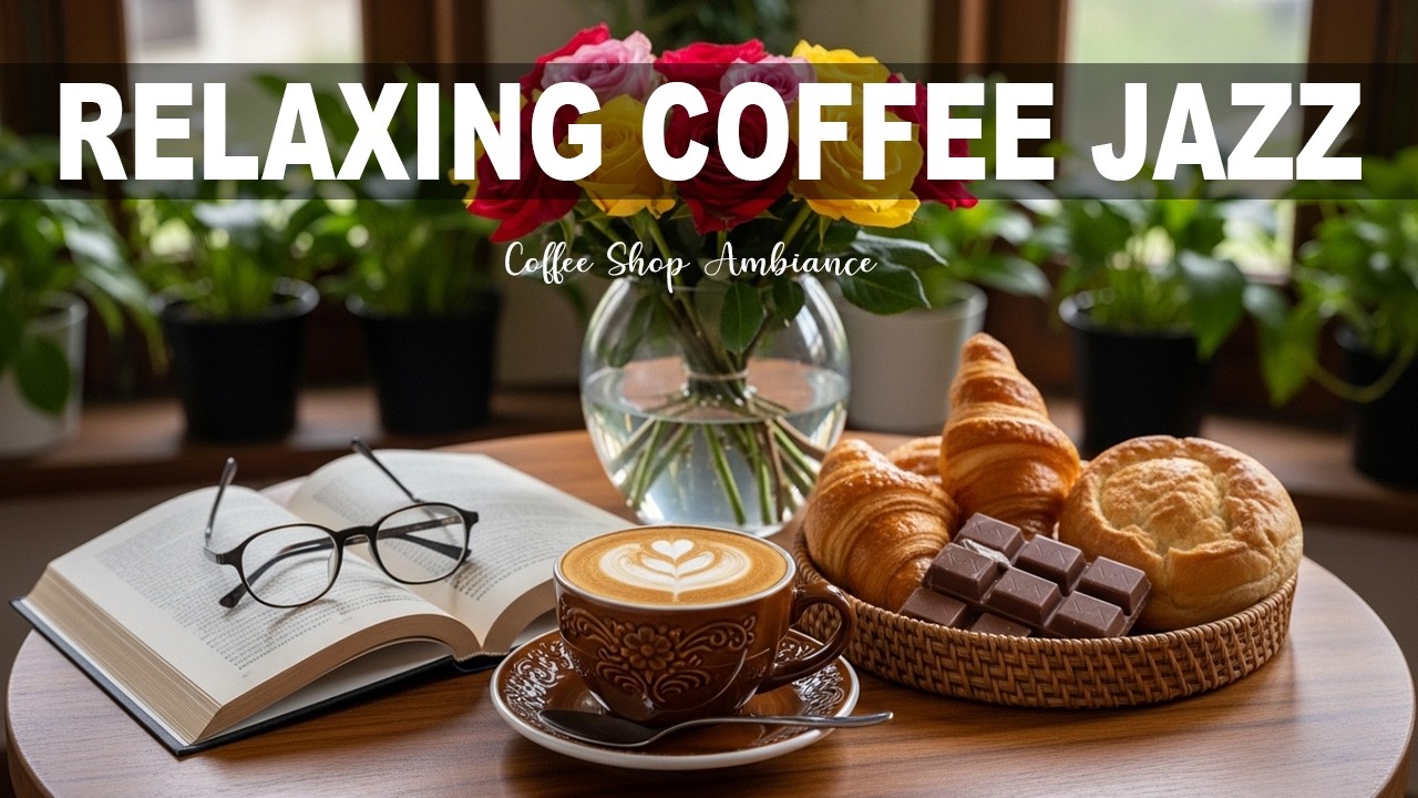 Relaxing Coffee Jazz ☕ Coffee Shop Ambiance & Relaxing Jazz Music for Studying & Work.